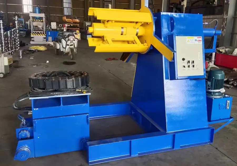 Full-Automatic Hydraulic Decoiler with Gear Bearing Motor-8T Capacity Steel Construction Use Coil Car Lifting — image 5