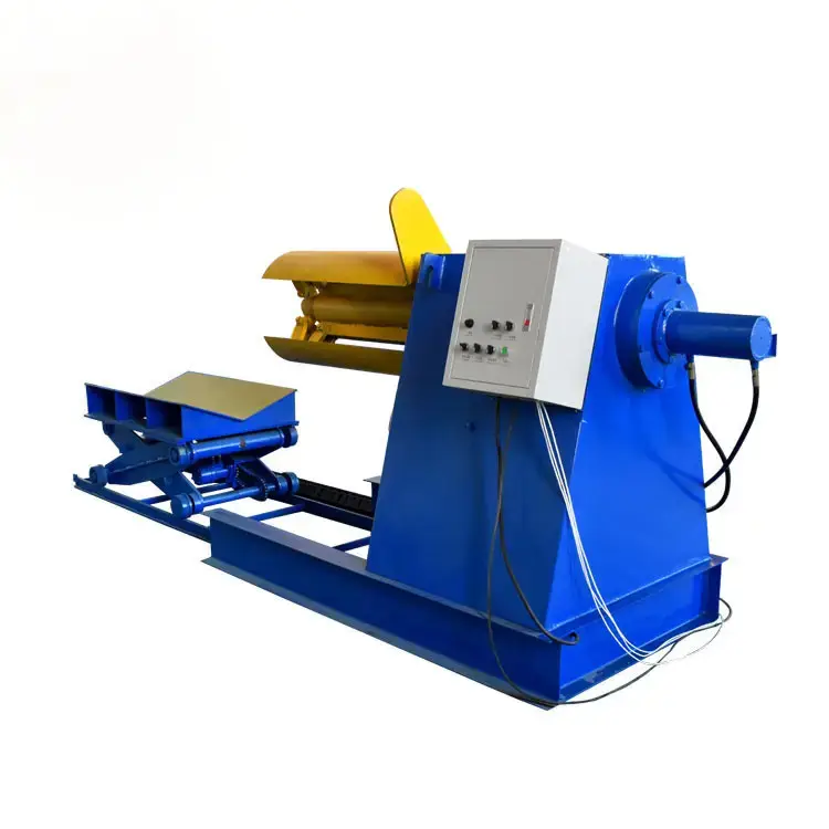 Roll Forming Machine Coil Winder 5 Tons Hydraulic Decoiler With Loading Car — image 4