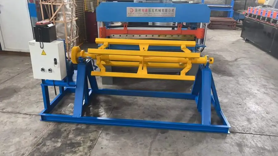 Roll Forming Machine Coil Winder 5 Tons Hydraulic Decoiler With Loading Car — image 5