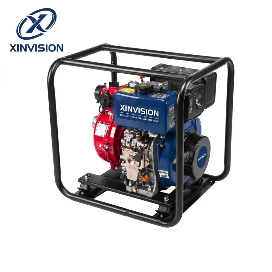 2 Inch High Pressure Diesel Fire Pump 173F Engine 247cc 110m Lift 3-Outlet Self-Priming Water Pump for Forestry & Irrigation — image 4