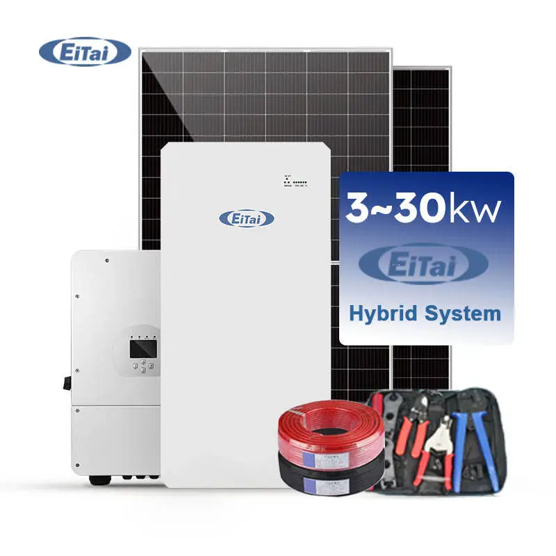Home 5Kw 8Kw 10Kw 20Kw 30Kw Hybrid Solar Battery Storage Systems Solar Kit 5000W Power Panel System for Home — view 1