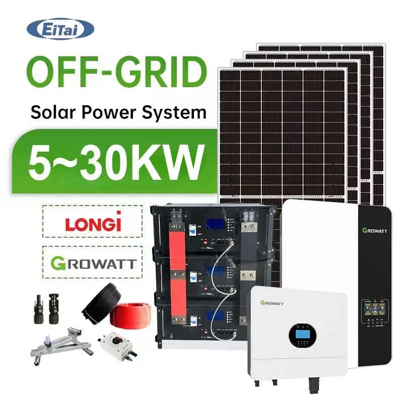 EITAI Complete Off Grid Solar System 3Kw 5Kw Photovoltaic Kit 10Kw 30Kw Home Use Off Grid Solar Power Panel System — view 1