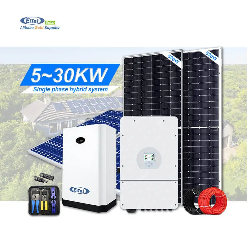 20Kva Hybrid Power Energy System Set 6Kva-20000 Watt Solar Lifepo4 Battery Kits MPPT 10K 15 Kw Setup Price for Africa Ho — view 1