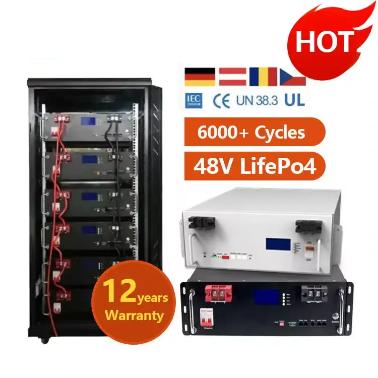 6000 Cycle Rack Mount 5kwh 10kw Solar Lithium Ion Battery 51.2V Lifepo4 100Ah 150Ah 300Ah 200Ah 48V 51.2V Off-Grid Stack — view 1