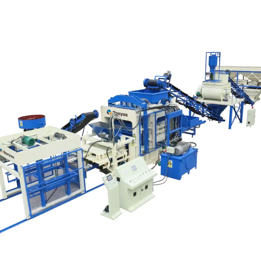 Donyue QT12-15 Automatic Hydraulic Press Concrete Block Production Line in Big Sale — view 1