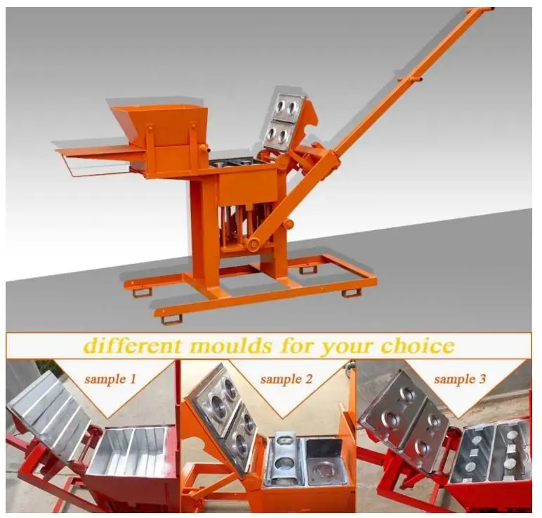 QTS2-40 Small Economical Manual Clay Block/ Brick Making Machine for Family Use — image 7