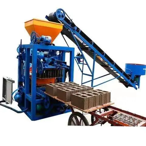Cheap Qt4 - 24 Semi Automatic Hollow Block Making Machine Interlocking Cement Brick Making Machinery — view 1