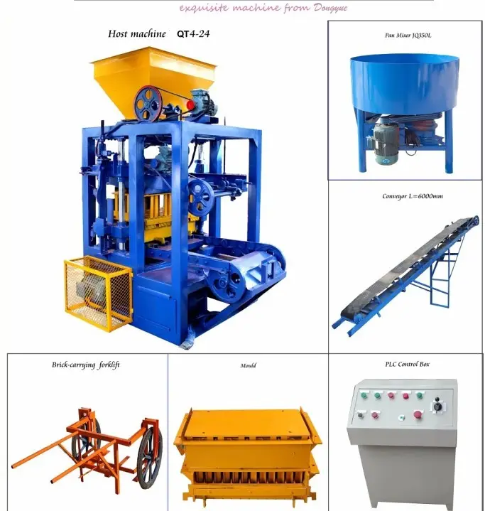 QT4-24 Semi-Automatic Small Manual Blocks Making Machine Efficient Brick Production Line Concrete Material Quality Bearing Price — image 7