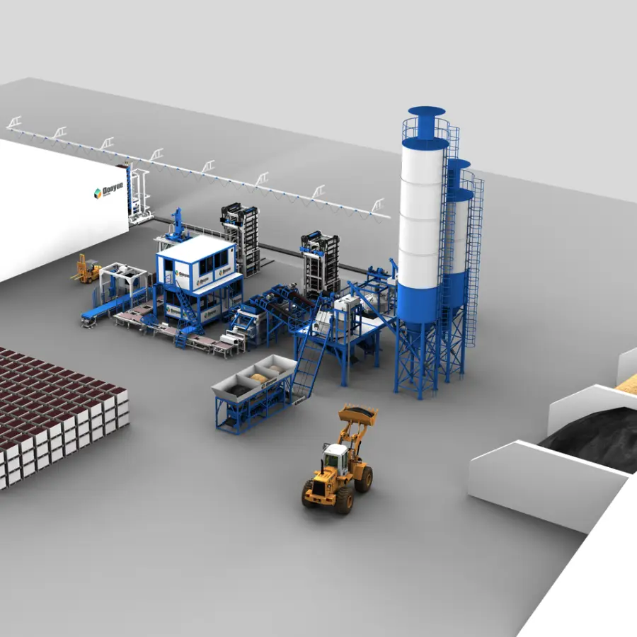 Large QT18-15 Fully Automatic Industrial Concrete Block Making Machine Automatic Interlock Brick Making Machine in Mexic — view 1