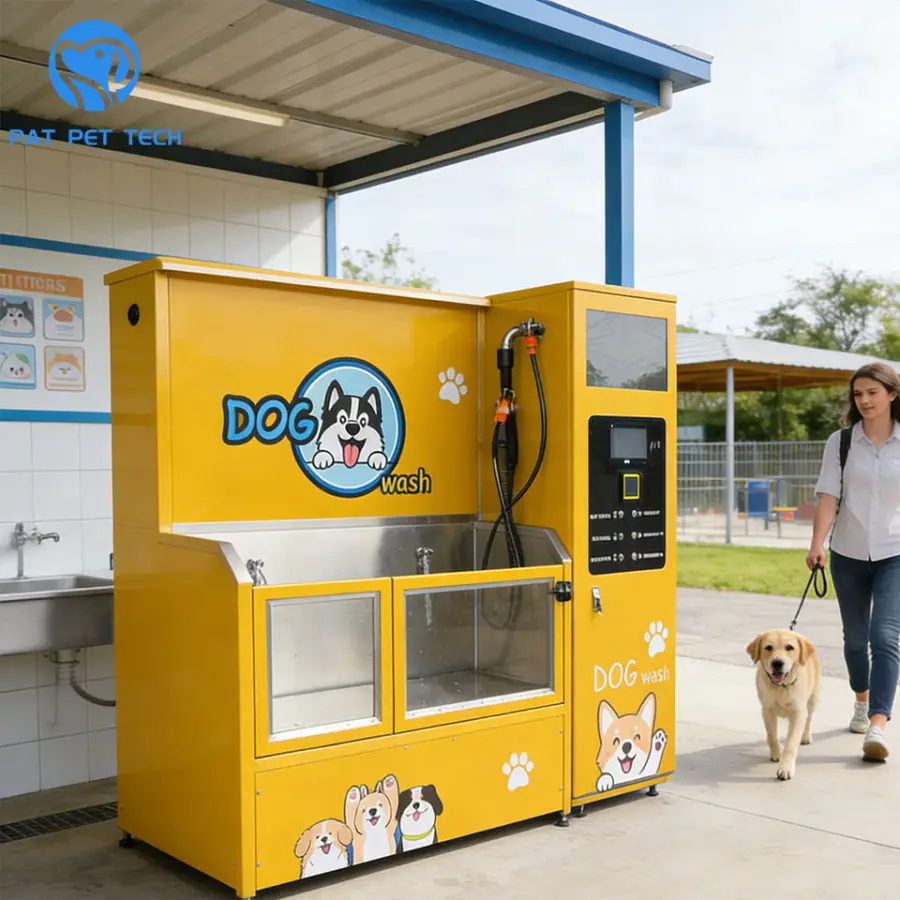 PATPET Outdoor 304 Dog Wash Kiosk Stainless Steel Pet Grooming Bathtub Self-Service Machine with Advertising Screen — image 3