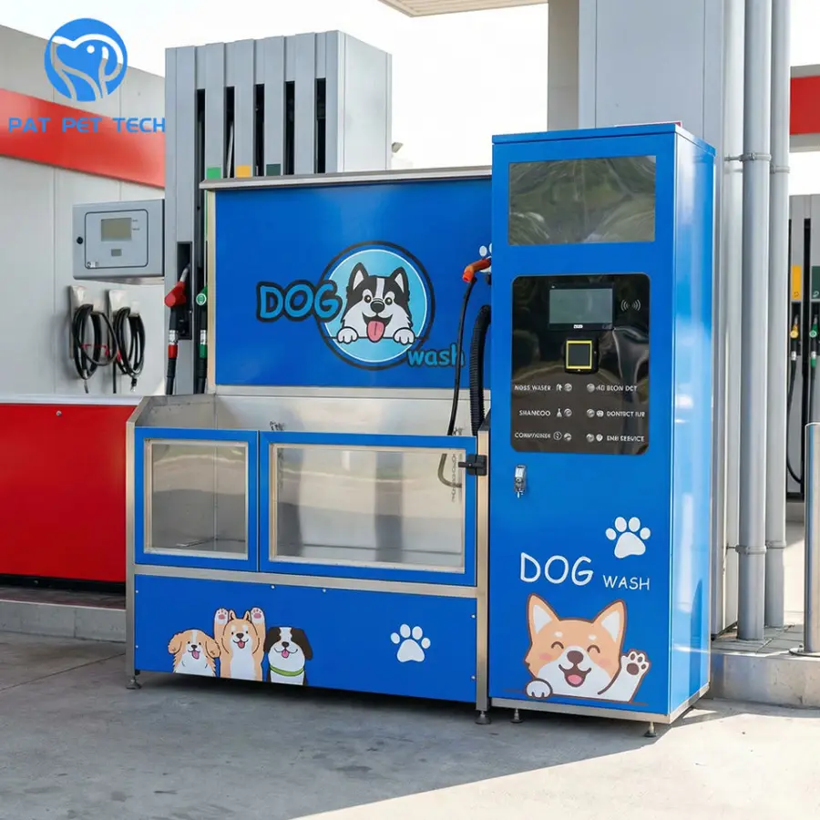 PATPET Outdoor 304 Dog Wash Kiosk Stainless Steel Pet Grooming Bathtub Self-Service Machine with Advertising Screen — image 6
