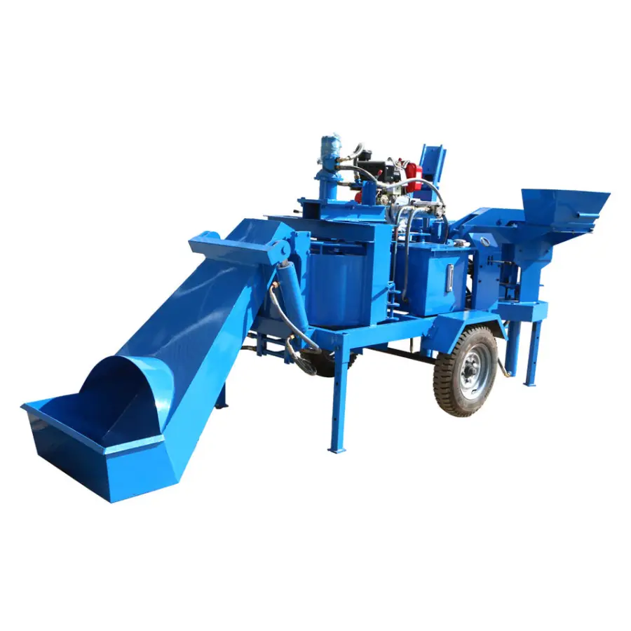M7MI TWIN Mobile Electric diesel Model Concrete Soil Block Making Machine/Manual Solid Cement Brick Moulding Machine — view 1