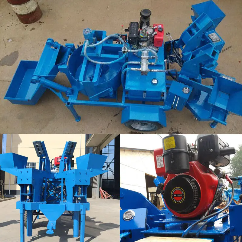 M7MI TWIN Mobile Electric diesel Model Concrete Soil Block Making Machine/Manual Solid Cement Brick Moulding Machine — image 4