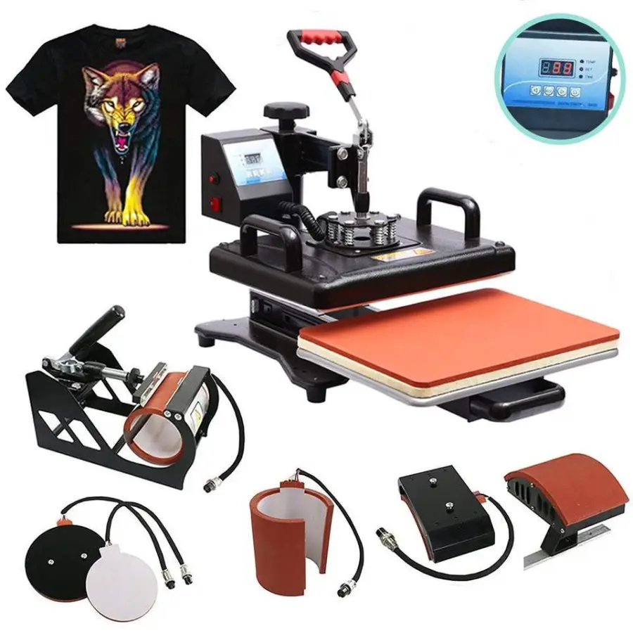 MIDA Most Popular 5 in 1 Combo Multi-function Sublimation Heat Press Machine Digital Heat Press Machine for Mug T Shirt Hats — image 3
