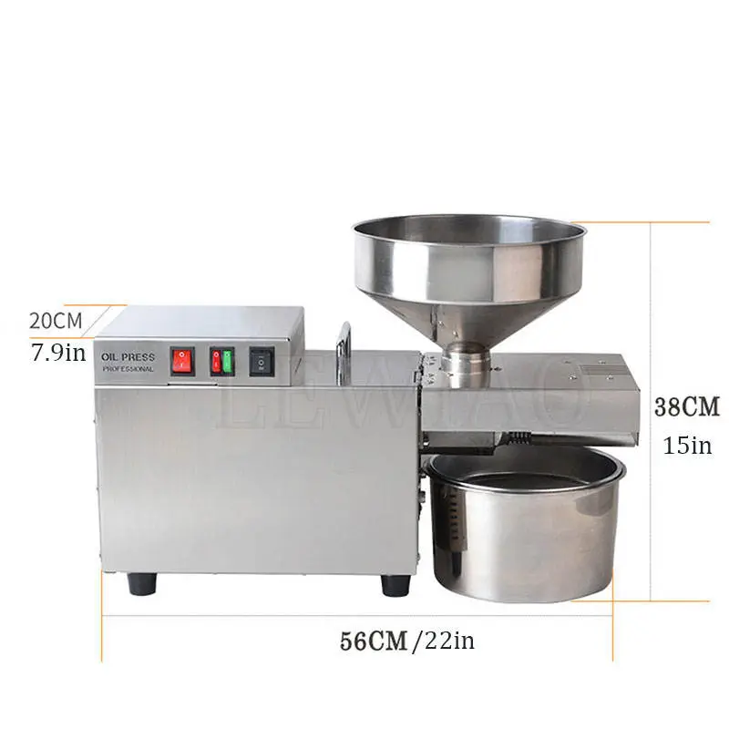 New Stainless Steel Oil Press Household Commercial Small Full Automatic Hot and Cold Domestic Oil Press Low Noise — image 5
