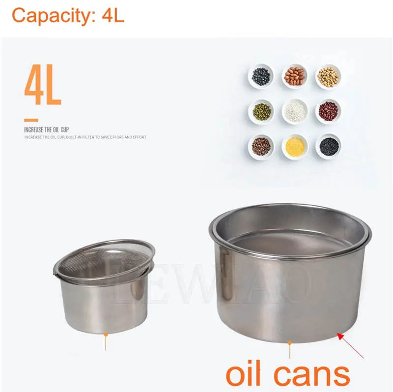 New Stainless Steel Oil Press Household Commercial Small Full Automatic Hot and Cold Domestic Oil Press Low Noise — image 6