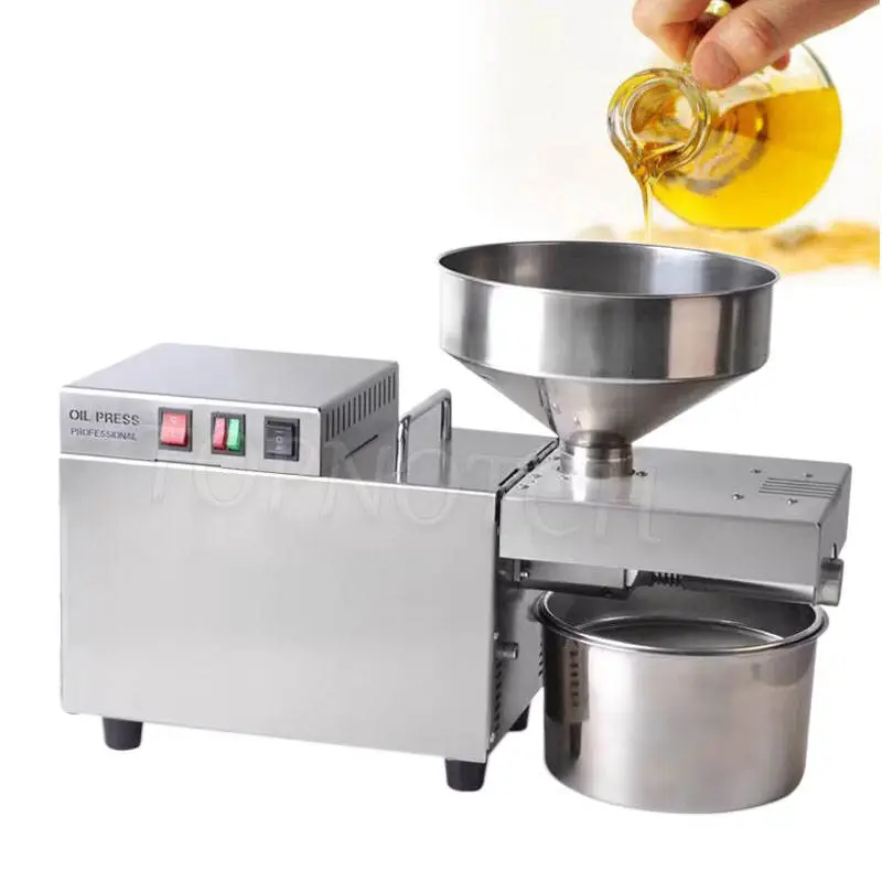 Oil Press Household Peanut Flaxseed Oil Extractor Commercial Stainless Steel Hot and Cold Oil Extraction Machine — view 1