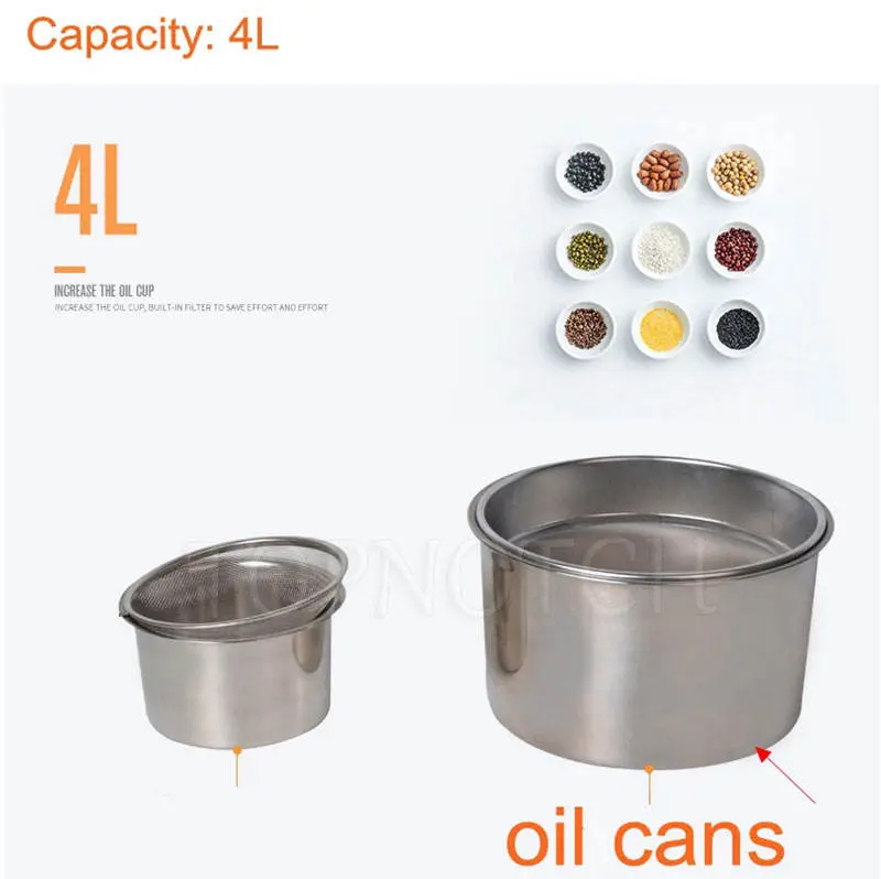 Oil Press Household Peanut Flaxseed Oil Extractor Commercial Stainless Steel Hot and Cold Oil Extraction Machine — image 5