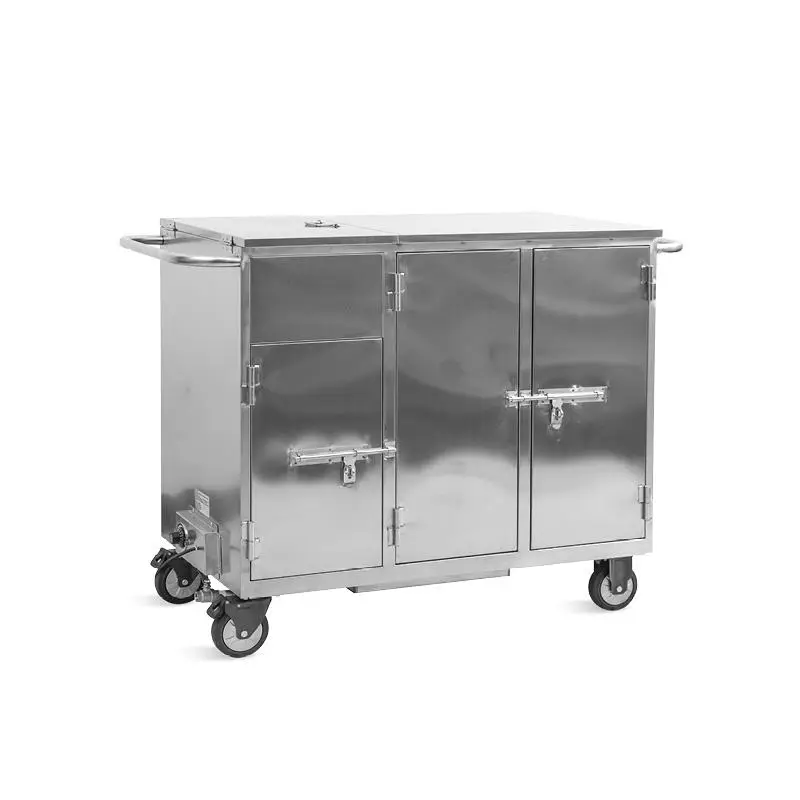 SKH012 304 Stainless Steel Sealed Electric Heating Disinfect Hospital Meal Serving Food Trolley Supplier — image 4