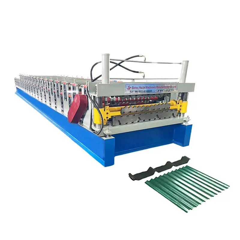Haide Double Layer Roll Forming Machines Iron Roof Panel Roll Trapezoid Corrugated Ibr Roof Roll Forming Machine — image 3