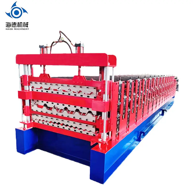 Haide Double Layer Roll Forming Machines Iron Roof Panel Roll Trapezoid Corrugated Ibr Roof Roll Forming Machine — image 4