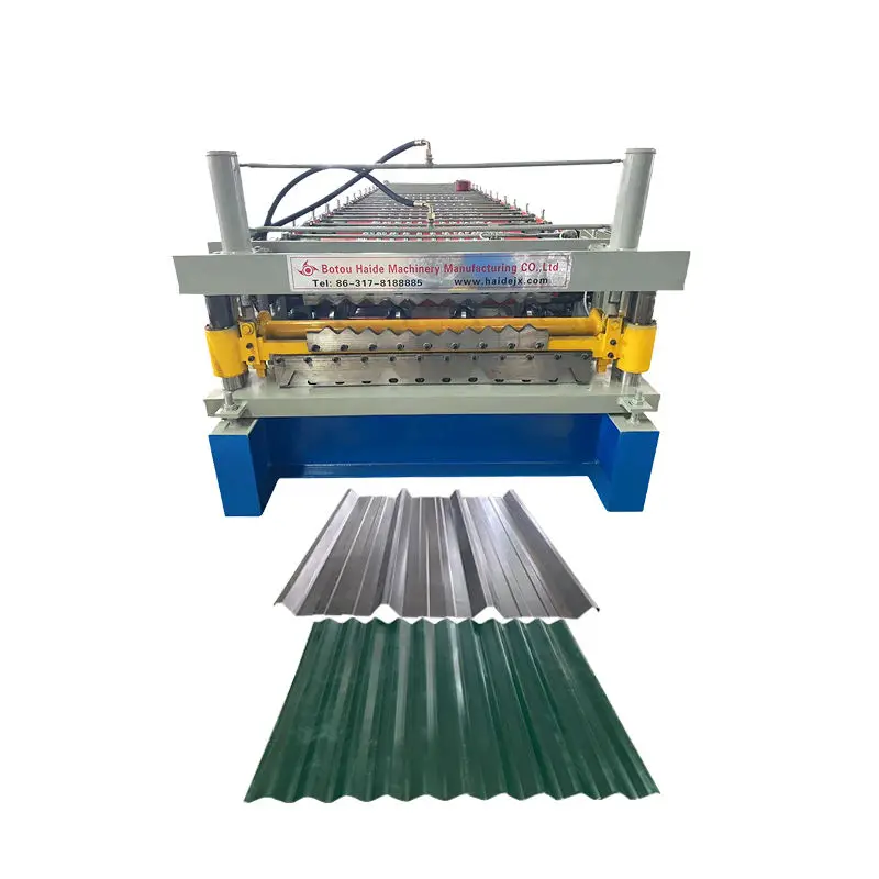 Haide Double Layer Roll Forming Machines Iron Roof Panel Roll Trapezoid Corrugated Ibr Roof Roll Forming Machine — image 6