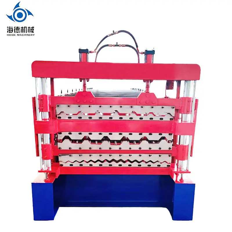 Haide Double Layer Roll Forming Machines Iron Roof Panel Roll Trapezoid Corrugated Ibr Roof Roll Forming Machine — image 7