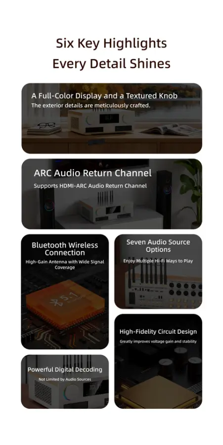 New 1200W High-Power 5-in-1 Home Theater Karaoke Amplifier RGB LED Lighting for 5.3 Wireless Charging Dual Mode Connection — image 6