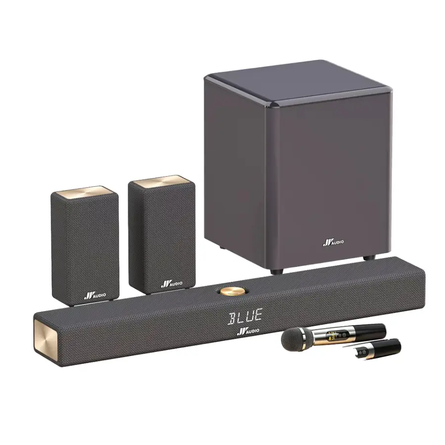 JY AUDIO 5.1 Channel Full Wireless Aluminium Home Audio Theater System 31.5-inches Smart Soundbar Speaker 2 Surround Speakers — image 5