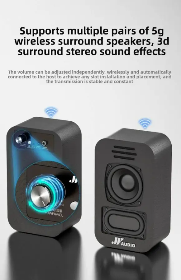 Echo Wall Berlin Sound LCD TV with Dynamic Microphone Metal Home Theater Karaoke Speaker External Audio Projector — view 4