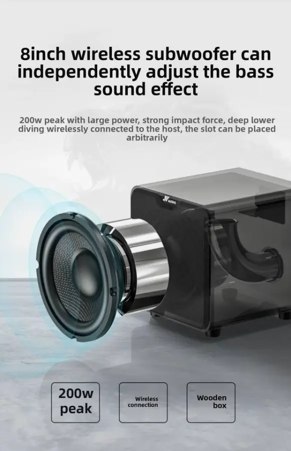 Echo Wall Berlin Sound LCD TV with Dynamic Microphone Metal Home Theater Karaoke Speaker External Audio Projector — view 5