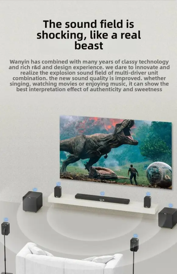 Echo Wall Berlin Sound LCD TV with Dynamic Microphone Metal Home Theater Karaoke Speaker External Audio Projector — view 6