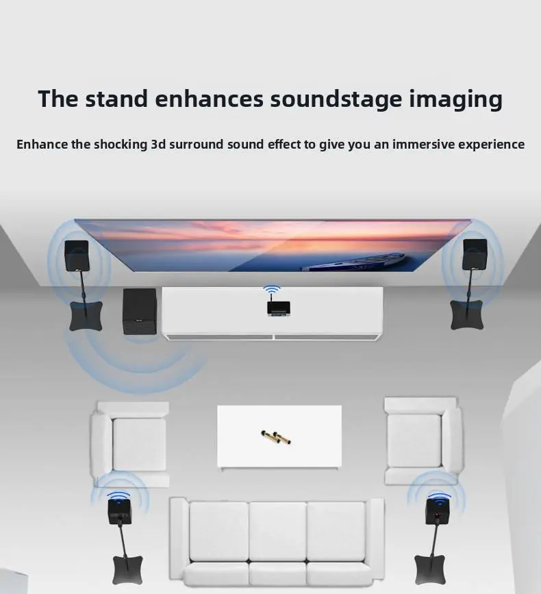 Shunjiayu 2026 HiFi Wireless Subwoofer Wood Enclosure for Home Theater Audio System 5.1 Channels 6 Speakers High Power — image 6