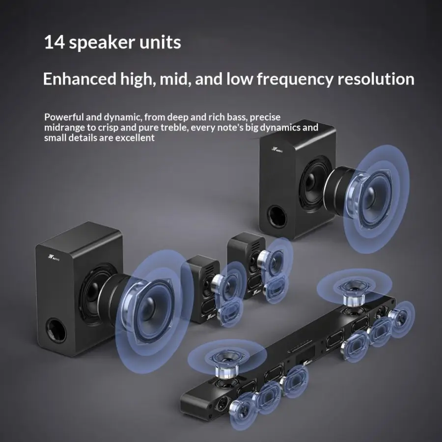 600W Wireless Subwoofer 8-Speaker 7.2-Channel High-Power Wood Home Theater System with Karaoke and TV Audio — image 6