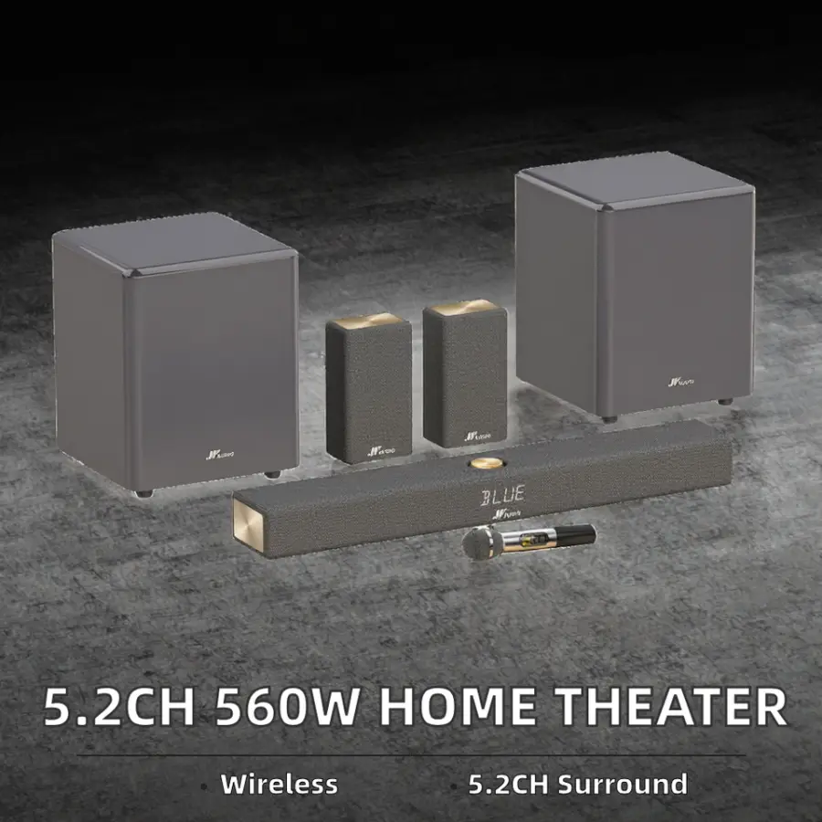 18CH Plastic Wireless Home Theater Soundbar 560W with 2 Surround Center Channel 2 Subwoofers for 4K TV — image 2