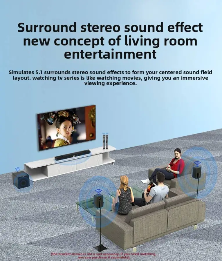 18CH Plastic Wireless Home Theater Soundbar 560W with 2 Surround Center Channel 2 Subwoofers for 4K TV — image 4