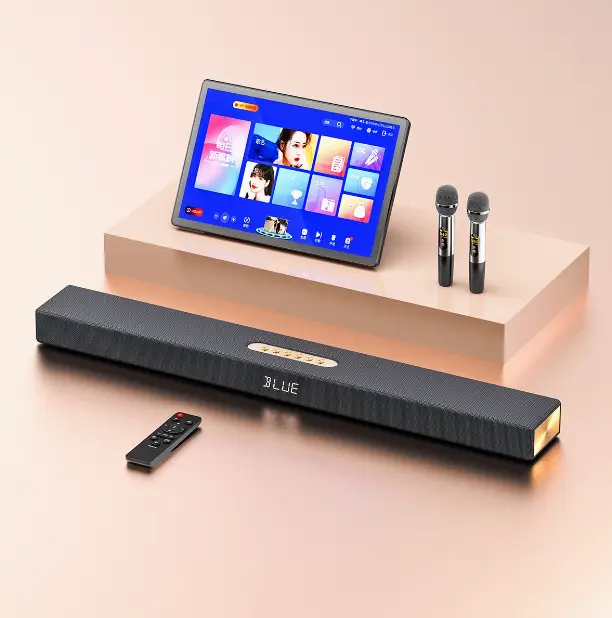 High-quality 600K Blue Tooth Soundbar TV Speaker, 2.1 Home Theater Karaoke Speaker with Subwoofer and Microphone — image 2