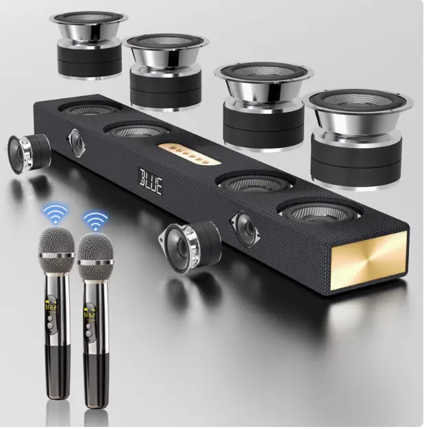 High-quality 600K Blue Tooth Soundbar TV Speaker, 2.1 Home Theater Karaoke Speaker with Subwoofer and Microphone — image 3