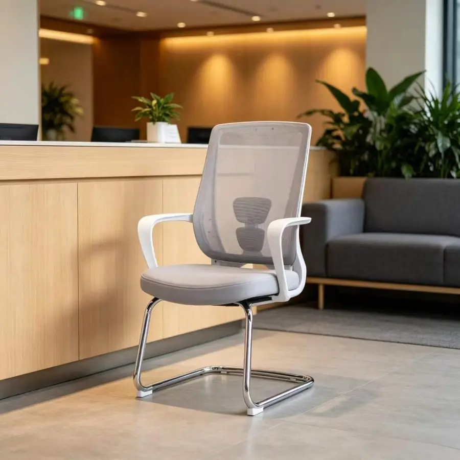 Middle Back Office Chair China Electric Office Chair Cheap Office Chair With White Leg — view 1
