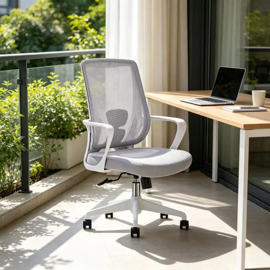 Modern Adjustable Mesh Executive Office Chair with Height Adjustable Swivel Base Saber Legs-Factory Wholesale Chair — view 1