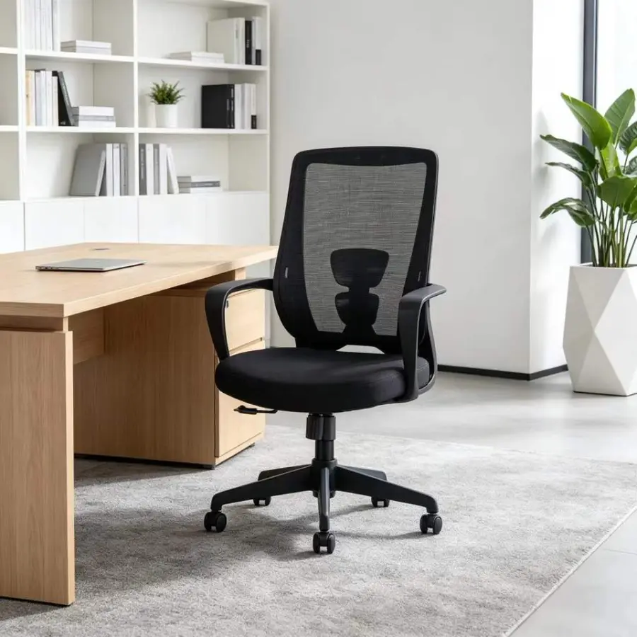 Modern Adjustable Mesh Executive Office Chair with Height Adjustable Swivel Base Saber Legs-Factory Wholesale Chair — view 1
