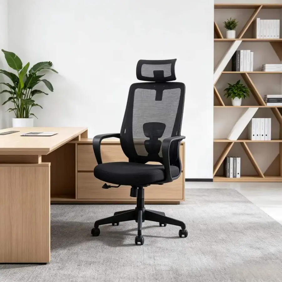 Breathable Fabric Ergonomic Load Swivel Office Chair Adjustable Lumbar Support Tilt Mechanism Multi Position Lock Office — view 1