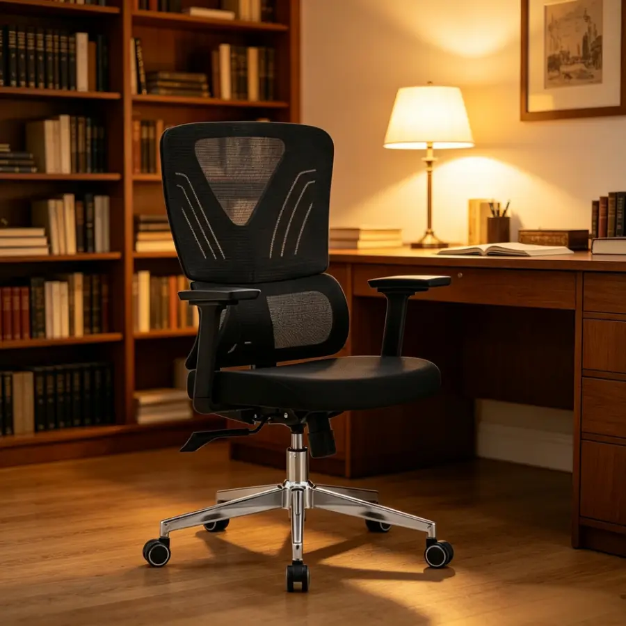 Modern Adjustable Mesh Executive Office Chair with Height Adjustable Swivel Base Saber Legs-Factory Wholesale Chair — view 1