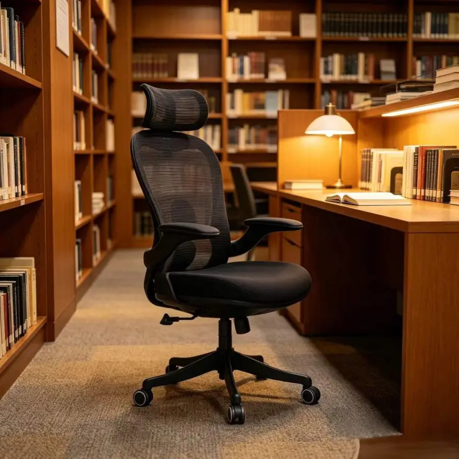 Breathable Fabric Ergonomic Load Swivel Office Chair Adjustable Lumbar Support Tilt Mechanism Multi Position Lock Office — view 1