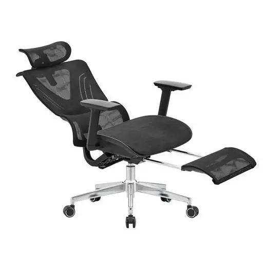 Breathable Fabric Ergonomic Office Chair Adjustable Lumbar Support Tilt Lock Swivel & Footrest Office Chair — image 5