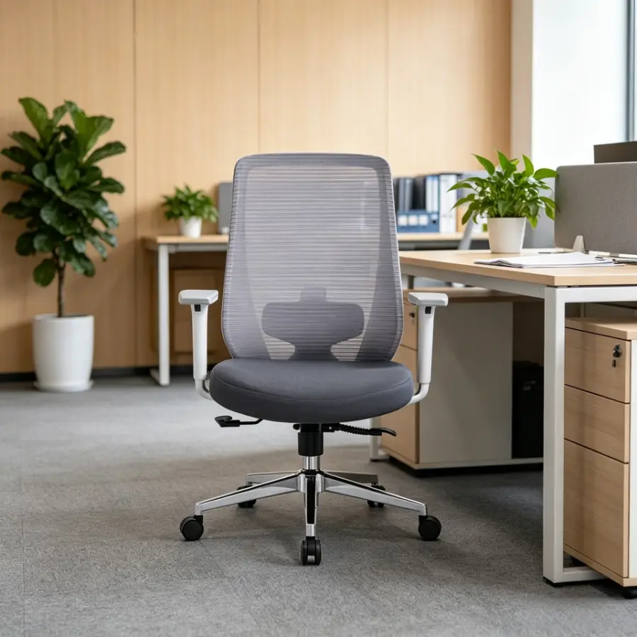 Modern Adjustable Mesh Executive Office Chair with Height Adjustable Swivel Base Saber Legs-Factory Wholesale Chair — view 1