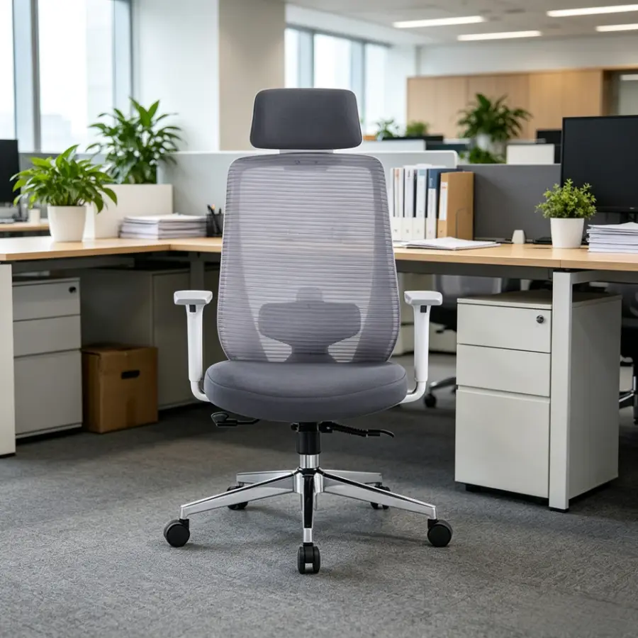 Breathable Fabric Ergonomic Load Swivel Office Chair Adjustable Lumbar Support Tilt Mechanism Multi Position Lock Office — view 1