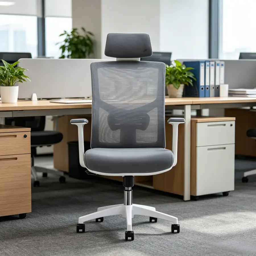 Breathable Fabric Ergonomic Load Swivel Office Chair Adjustable Lumbar Support Tilt Mechanism Multi Position Lock Office — view 1
