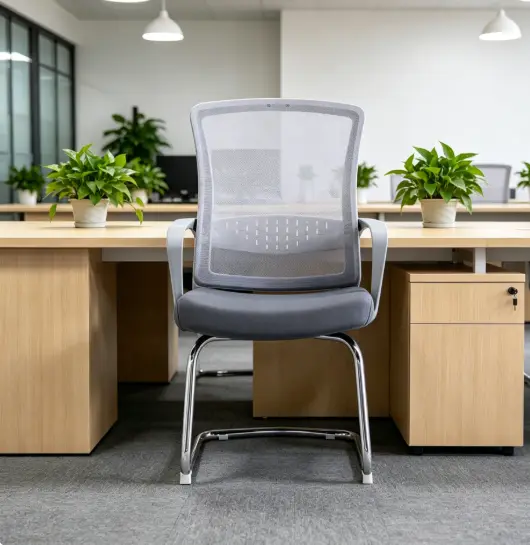 Middle Back Office Chair China Electric Office Chair Cheap Office Chair With White Leg — view 1