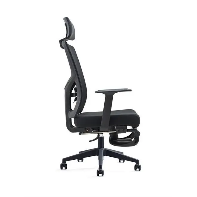 Breathable Fabric Ergonomic Office Chair Adjustable Lumbar Support Tilt Lock Swivel & Footrest Office Chair — image 3